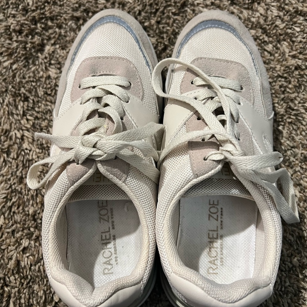 Rachel Zoe Beige and White Casual Sneakers